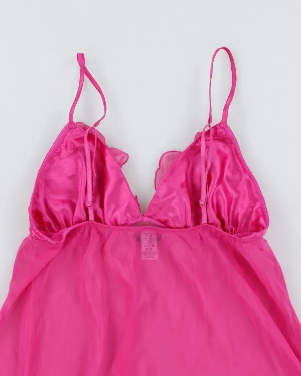 Y2k 00s La Senza Pink Mesh Ruffle Cami - M sold by Rokit product image thumbnail 4