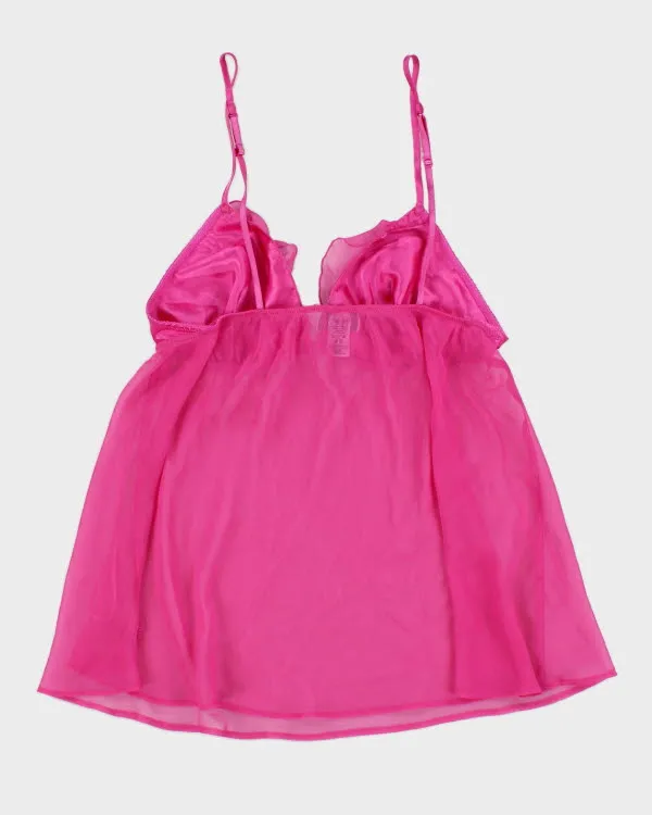 Y2k 00s La Senza Pink Mesh Ruffle Cami - M sold by Rokit product image thumbnail 2