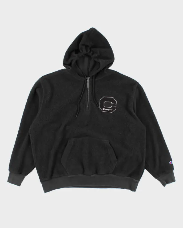 Mens Black Champion  Quarter Zip Fleece - XL sold by Rokit