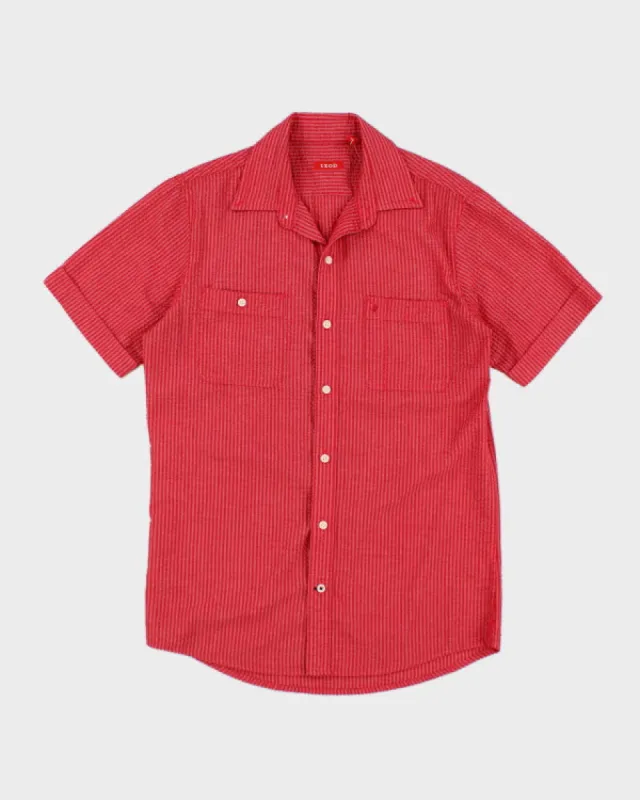 Izod Red Stripe Seersucker Shirt - S sold by Rokit