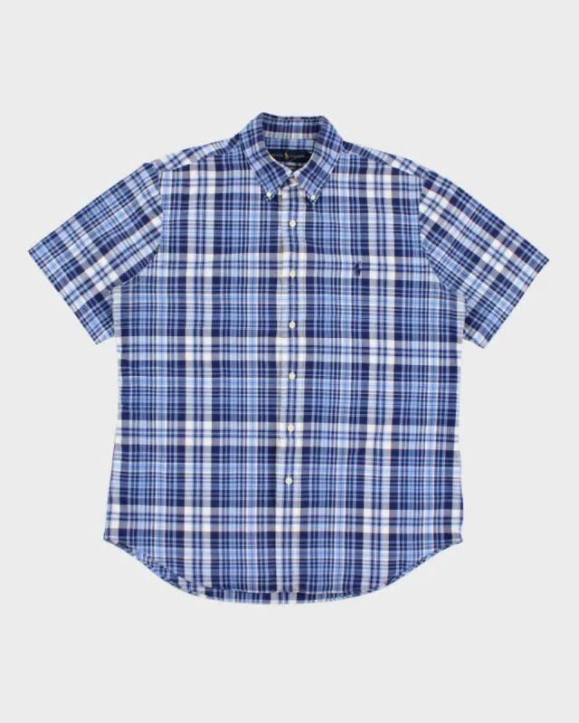 Ralph Lauren Blue Check Short Sleeve Shirt - L made by Ralph Lauren