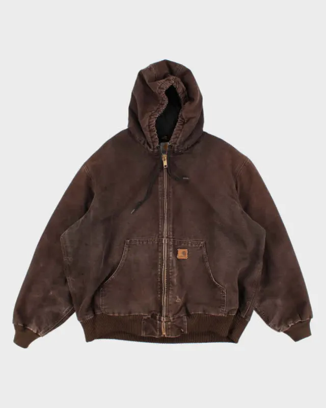 Vintage Men's Brown Carhartt Fleece Lined Hooded Jacket - XL sold by Rokit