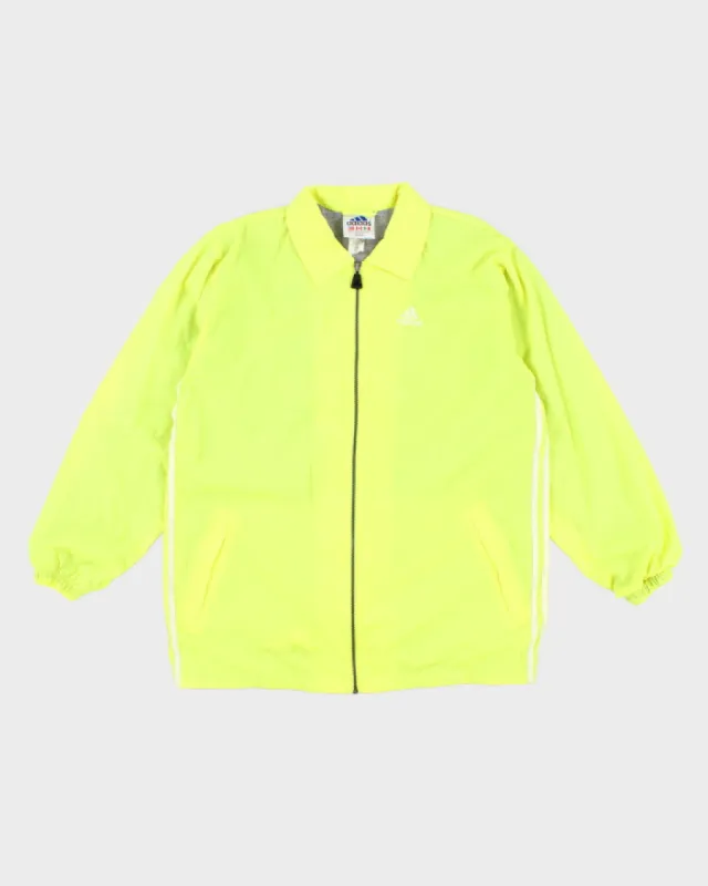 Vintage 90s Adidas Bright Neon Yellow Windbreaker - L sold by Rokit