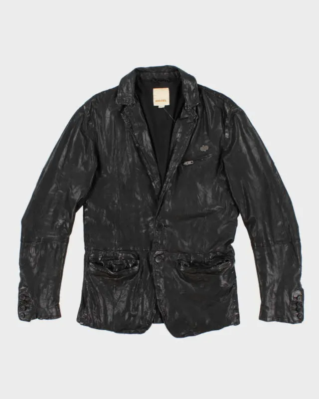 Vintage Men's Diesel Leather Zip up Jacket - M sold by Rokit
