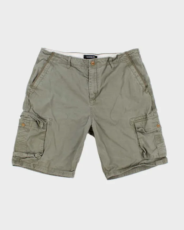 Quicksilver Khaki Cargo Shorts - W40 sold by Rokit