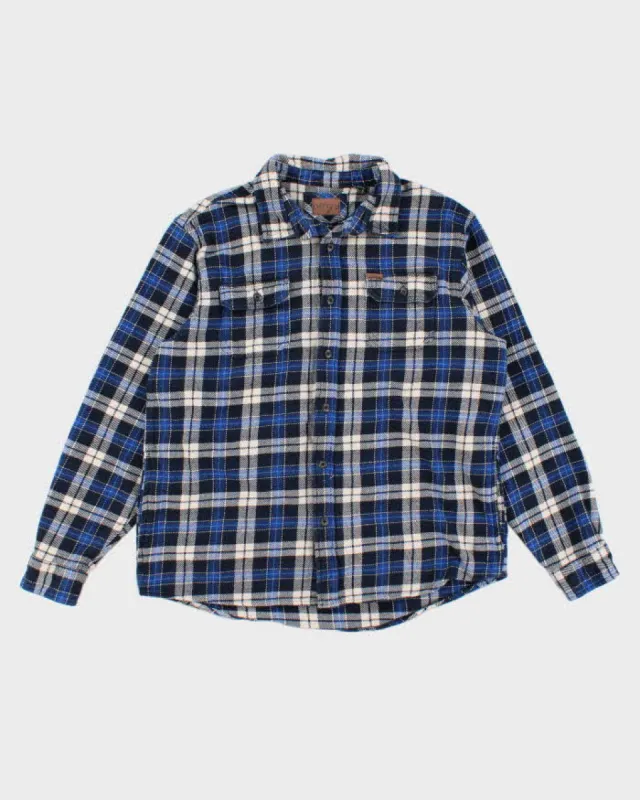 Vintage 90s Orvis Thick Blue Flannel Shirt - XL sold by Rokit