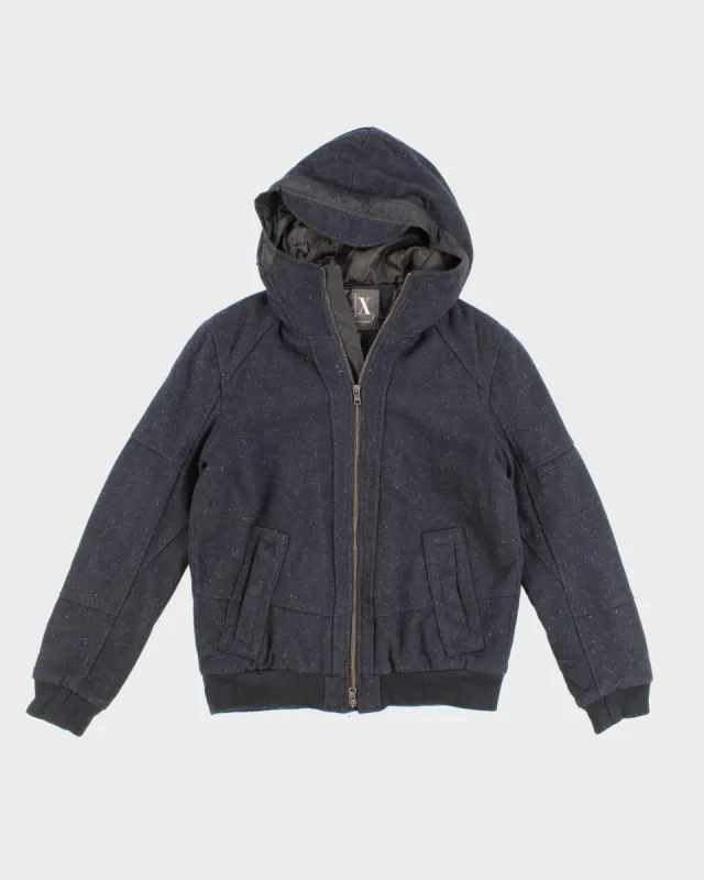 Armani Exchange Hooded Wool Blend Jacket - S sold by Rokit