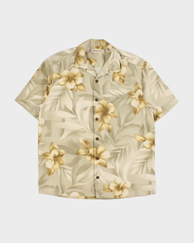 Vintage Men's Yellow Tommy Bahama Silk Hawaiian Shirt - L sold by Rokit
