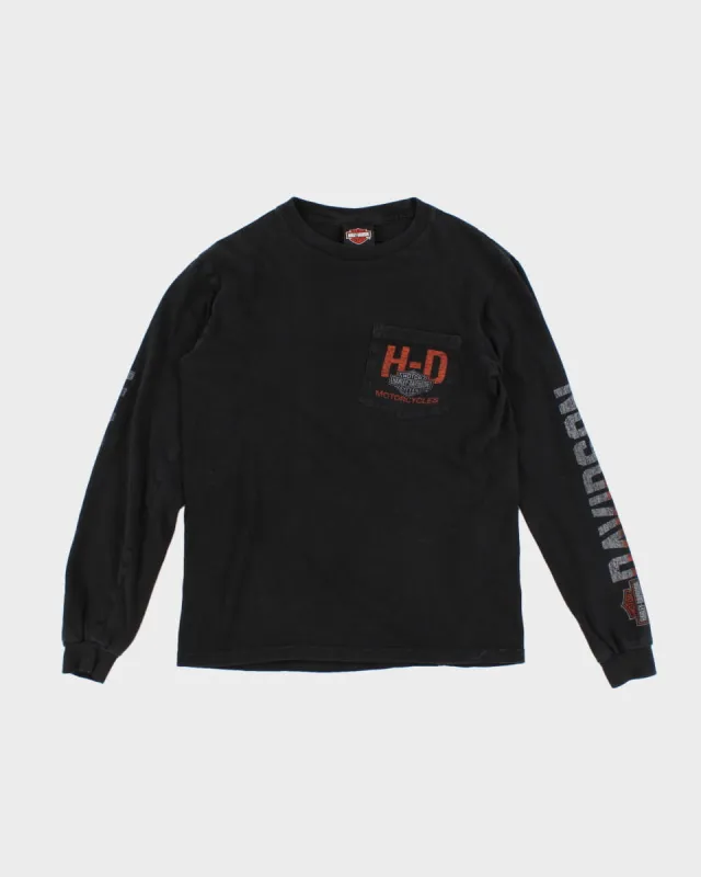 Vintage Women's Black Harley Davidson T-Shirt - S M sold by Rokit