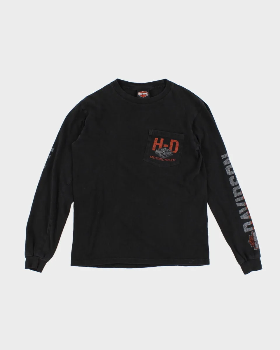 Vintage Women's Black Harley Davidson T-Shirt - S M sold by Rokit