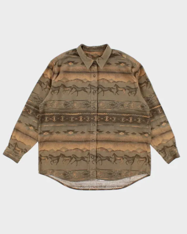 Vintage Men's Horse Print Western Shirt - L sold by Rokit