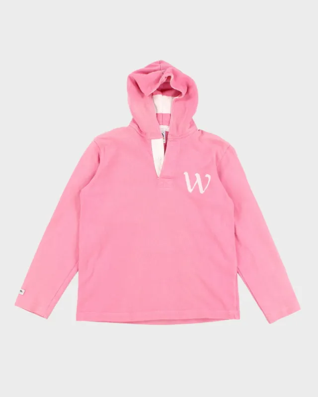 Vintage 90s Barbarian Pink Rugby Hoodie - L sold by Rokit