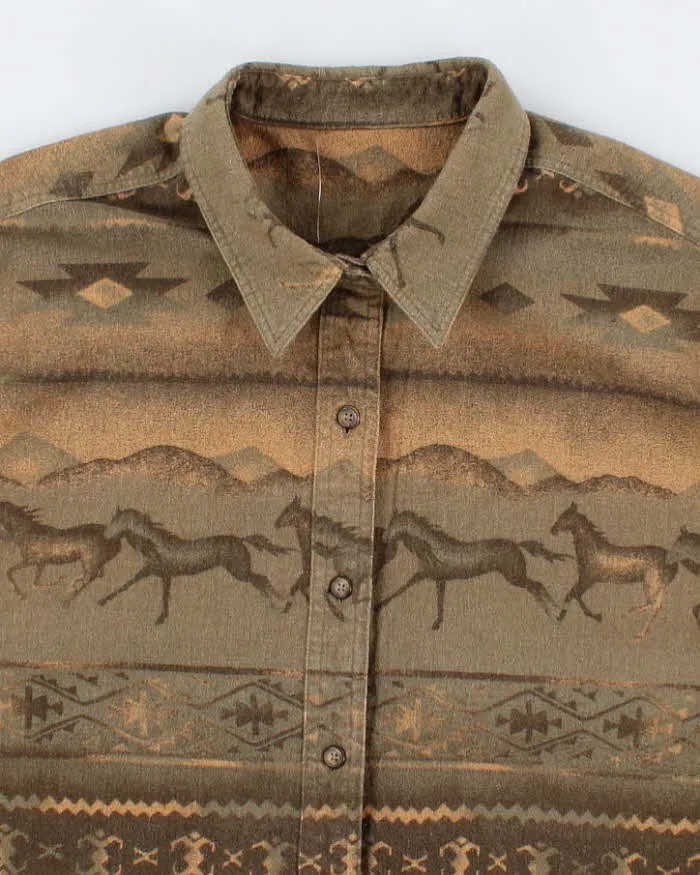 Vintage Men's Horse Print Western Shirt - L sold by Rokit product image thumbnail 3