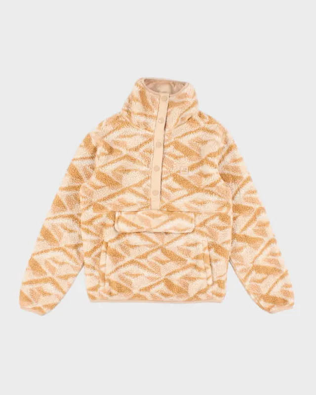 Women's Orange Patterned Billabong Half Zip Fleece - M sold by Rokit