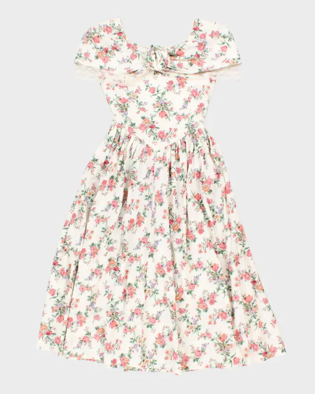 Vintage 80s Handmade Floral Evening Dress - XS made by Rokit