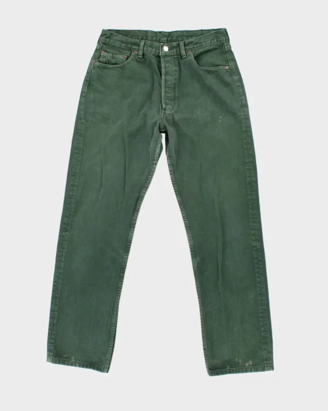 Vintage 90s Levi's 501 Green Jeans - W34 L34 sold by Rokit