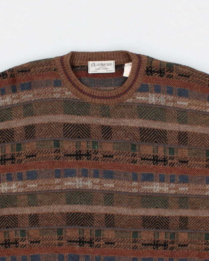 Vintage Men's Brown Patterned Wool Knit Sweater - M sold by Rokit product image thumbnail 3