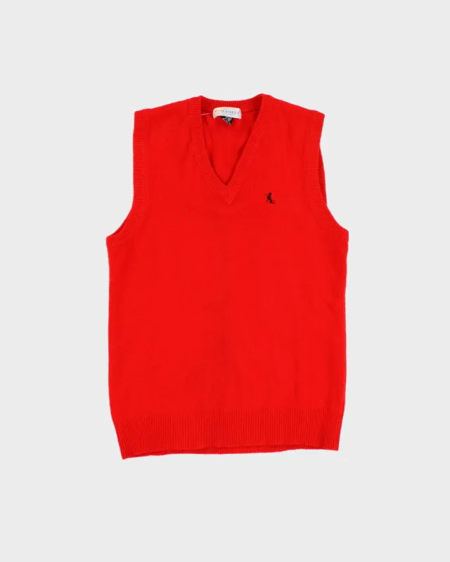 Vintage Red Wool Knit Vest - S sold by Rokit