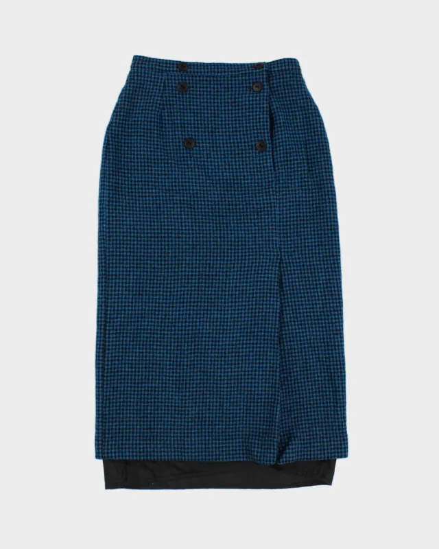 Vintage 80's Wool and Cashmere Blend Plaid Skirt - M sold by Rokit
