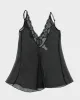Y2k 00s Silk & Satin Black Mesh Cami - M sold by Rokit