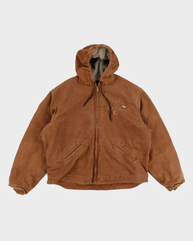 Vintage Carhartt Fleece Lined Hooded Beige Work Wear Jacket - XXL sold by Rokit