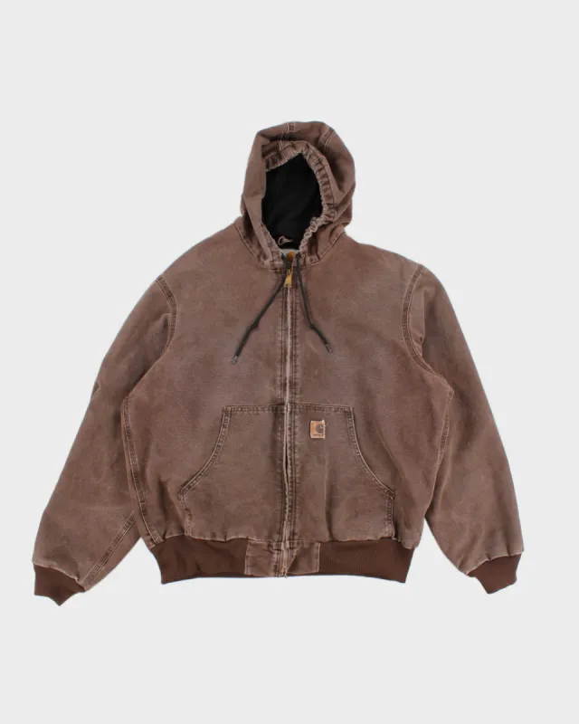 00s Carhartt Dream Wear Hooded Brown Work Jacket - L sold by Rokit