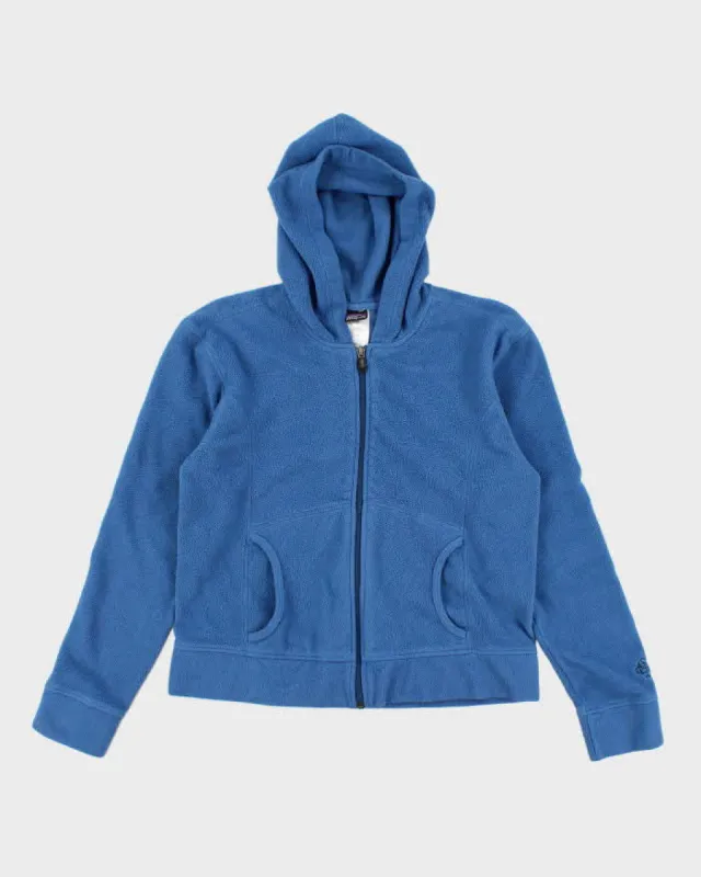 Womens French Blue Patagonia Zip Up Fleece Hoodie - M sold by Rokit