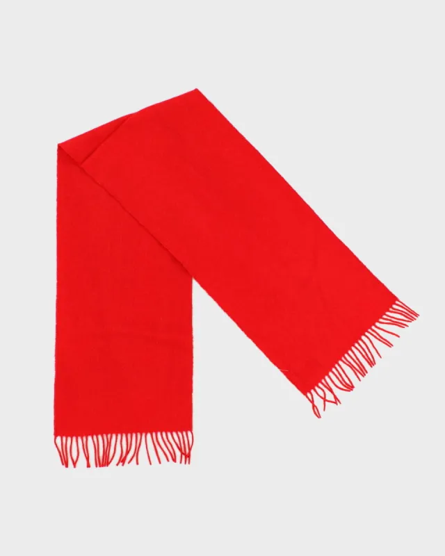 Vintage Pure Cashmere Red Scarf Made in Germany sold by Rokit