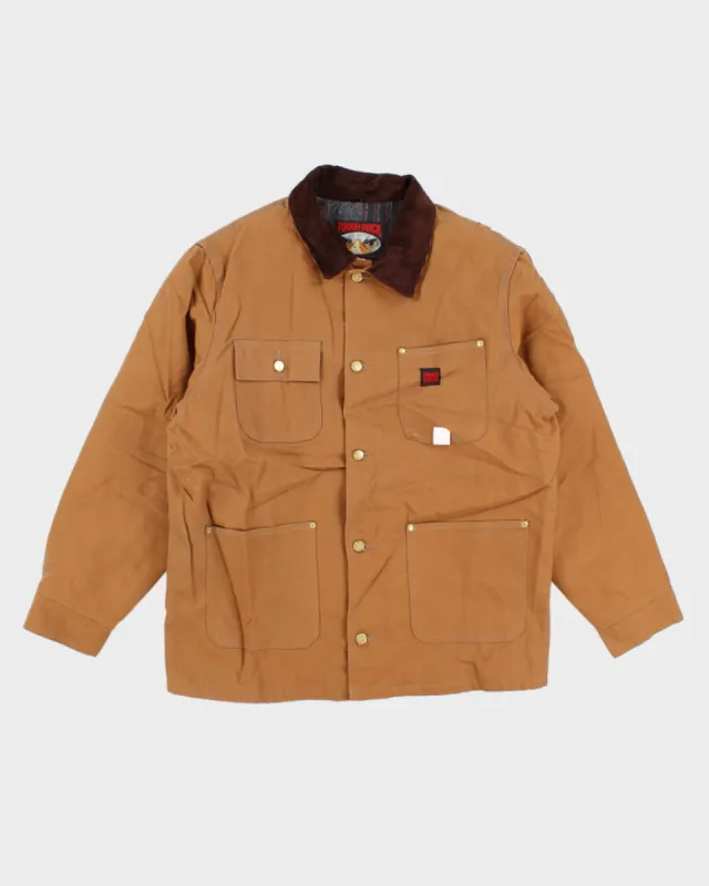 Vintage men's Tan Tough Duck Fleeced Lined Zip-up Jacket - L sold by Rokit