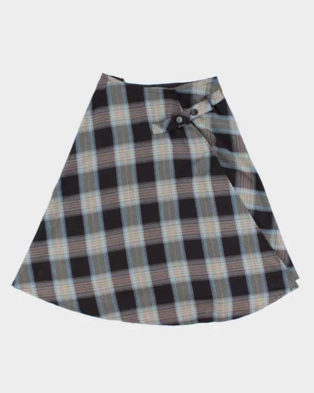00s Plaid Button-Up Skirt - M sold by Rokit
