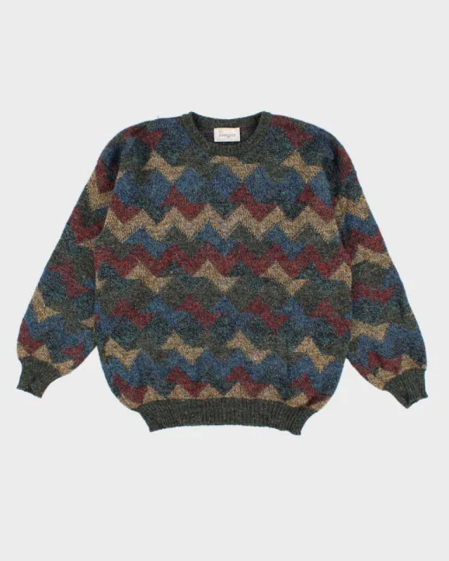 Vintage 80s/90s Wool Abstract Jumper - L sold by Rokit