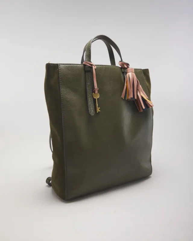 Fossil Green Leather Backpack sold by Rokit