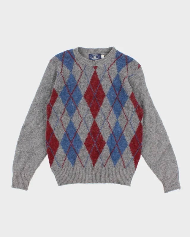 Vintage North Harbour Shetland Wool Blend Argyle Jumper - M sold by Rokit