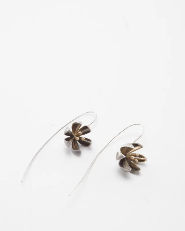 Sterling Silver Hanging Floral Earrings sold by Rokit
