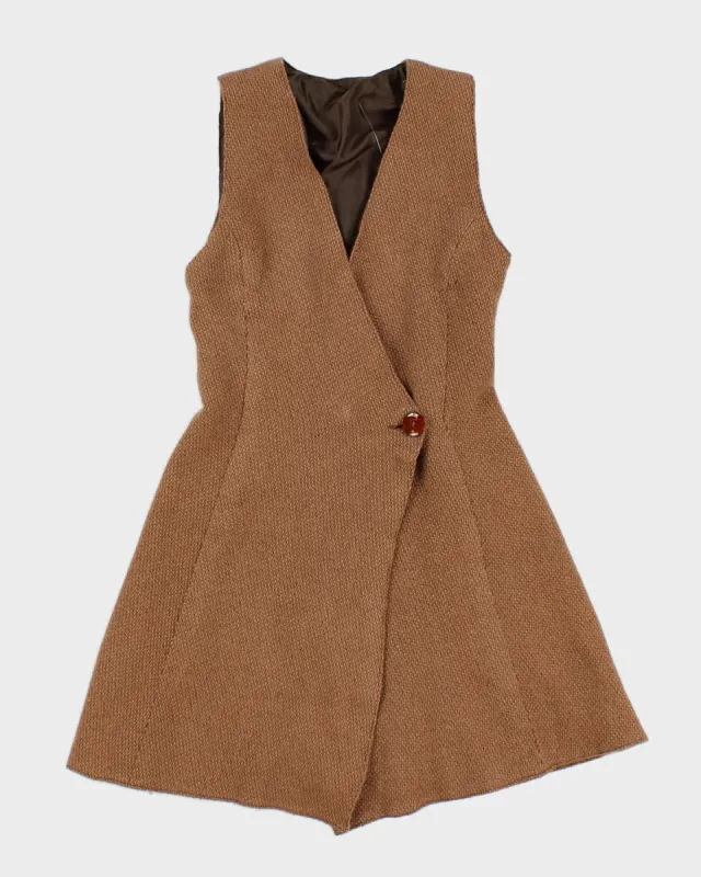 Vintage Brown Wrap Dress - S sold by Rokit