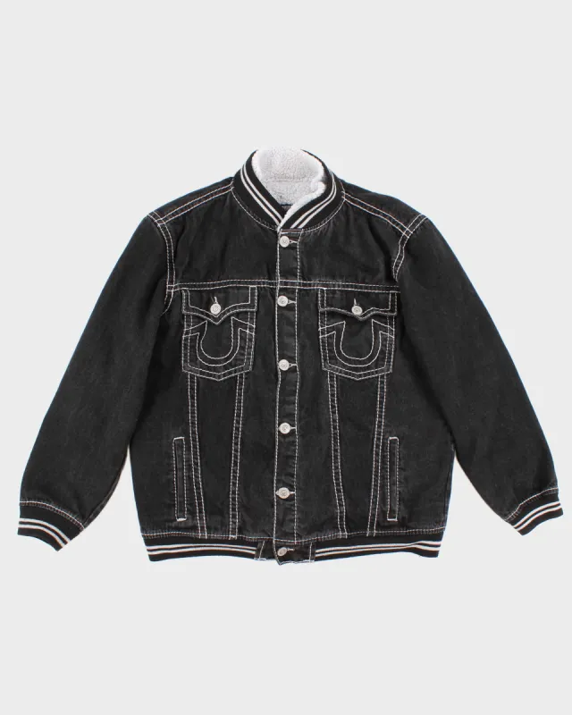 Black Demin True Religion Fleece Lined Jean Jacket - XXL made by True Religion