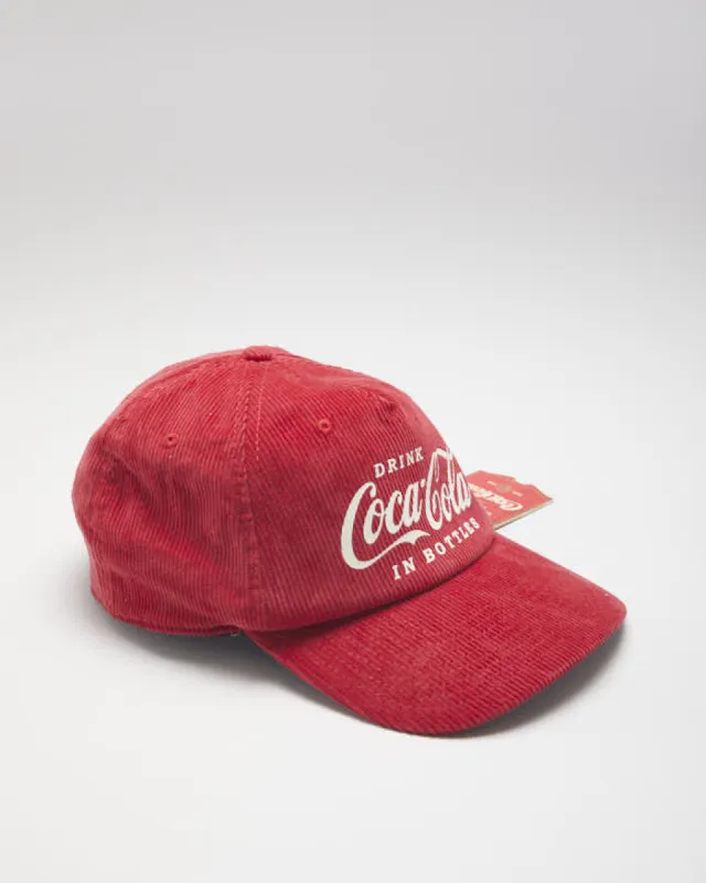 Deadstock Coca-Cola Red Corduroy Baseball Cap sold by Rokit
