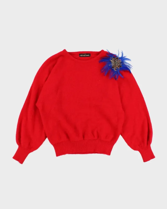 Vintage Feather Knit Jumper - M sold by Rokit