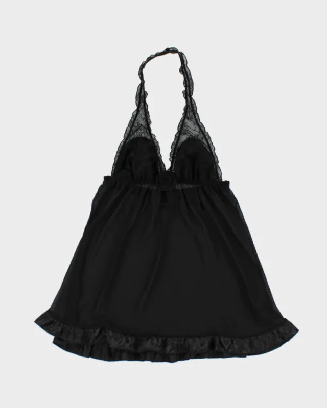 Y2k 00s La Senza Black Halter Top - M sold by Rokit