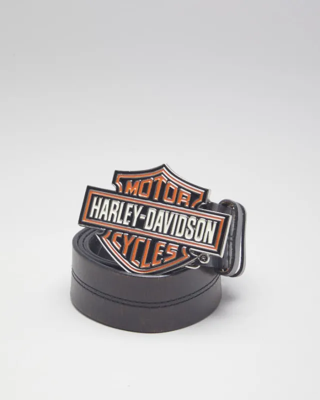 Vintage Harley Davidson Leather Belt - W32 - W37 sold by Rokit