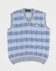 Blue Striped Wool Blend Vest - L/XL sold by Rokit