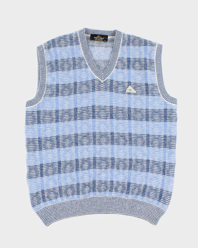 Blue Striped Wool Blend Vest - L/XL sold by Rokit