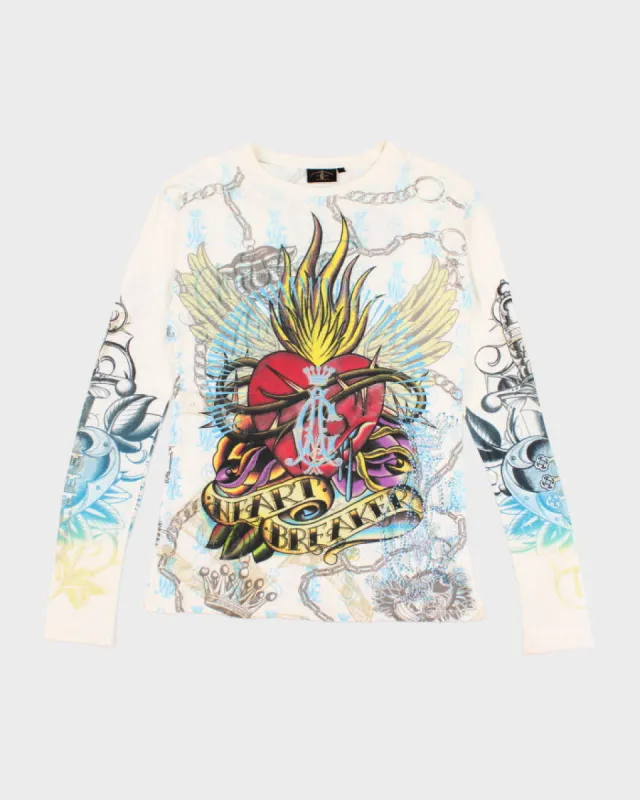 Y2k 00s Christian Audiger Men's White Long Sleeve T-shirt - M sold by Rokit