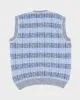 Blue Striped Wool Blend Vest - L/XL sold by Rokit