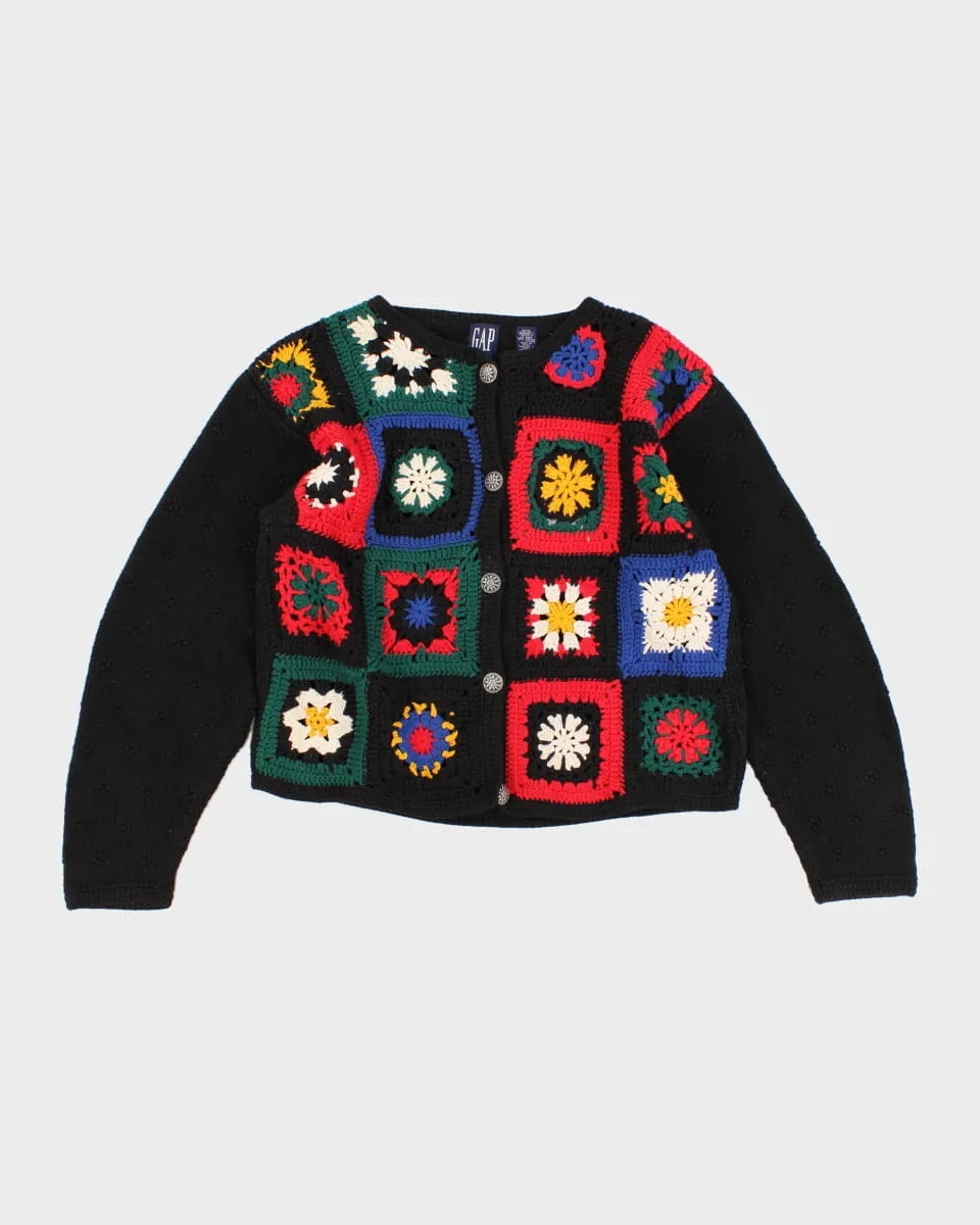 Vintage 80s Gap Handknit Patch Cardigan - M sold by Rokit