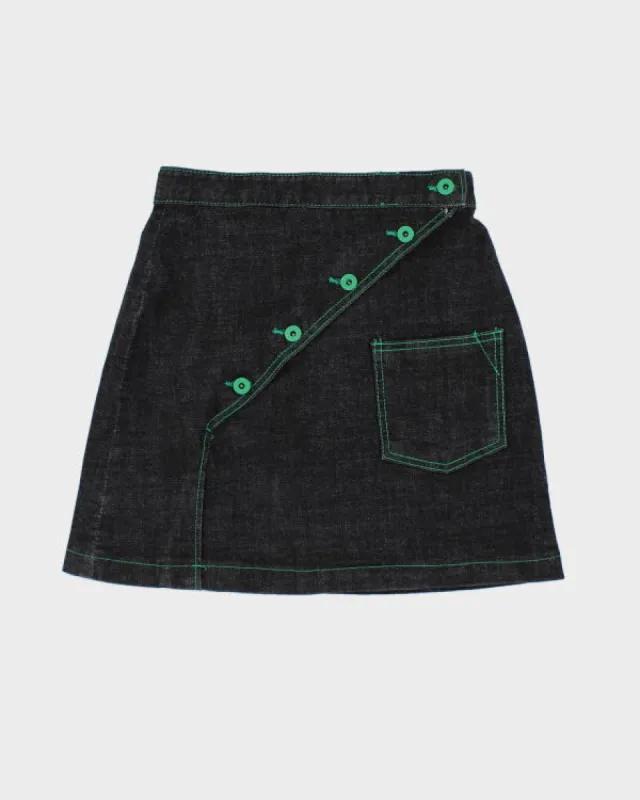 Y2k 00s Black Denim Skirt - M sold by Rokit