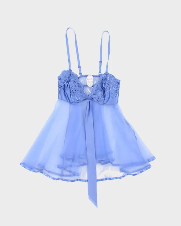 Vintage 90s Frederick's of Hollywood Darling Blue Camisole - S sold by Rokit