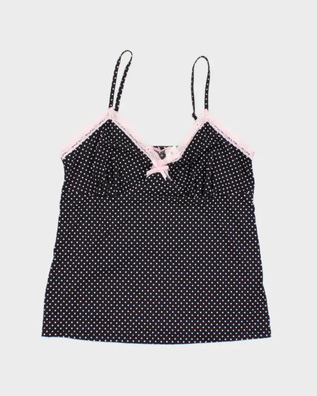 Y2k 00s Deadstock La Vie En Rose Polka Dot Cami - L sold by Rokit