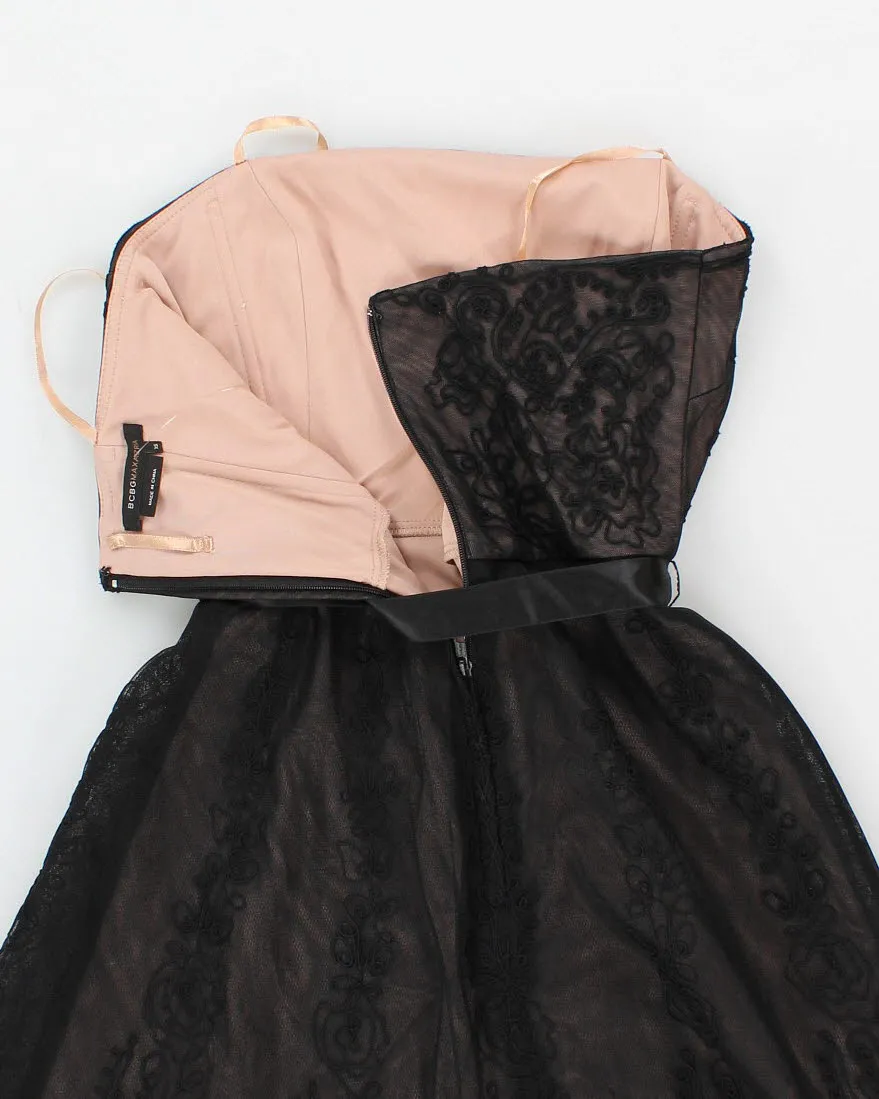 00s BCBG MaxAzria Mesh Embroidered Ribbon Belted Midi Dress - XS sold by Rokit product image thumbnail 3