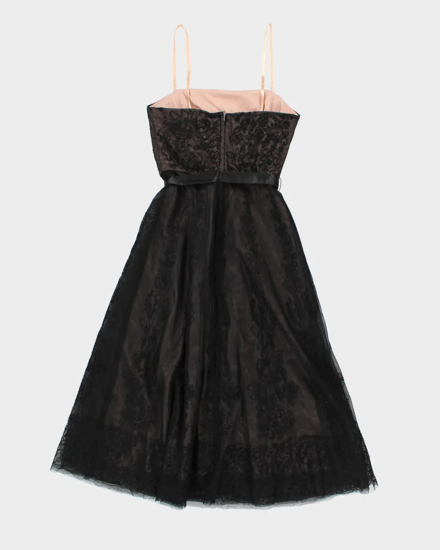 00s BCBG MaxAzria Mesh Embroidered Ribbon Belted Midi Dress - XS sold by Rokit product image thumbnail 2